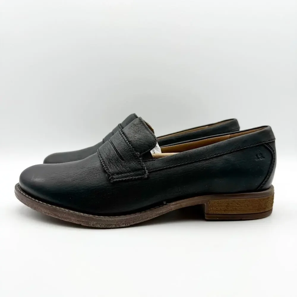 Josef Seibel Womens Sienna 96 Loafers EU 37 US 6.5 Black Washed Leather Shoe NIB